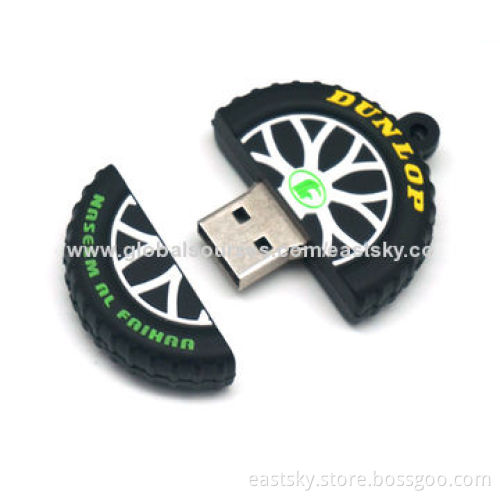 Custom Tire Shape Thumb drive, made of soft PVC material, OEM orders welcome